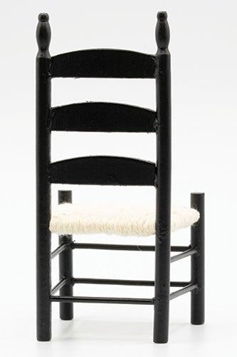 Dollhouse Miniature Black Shaker Side Chair