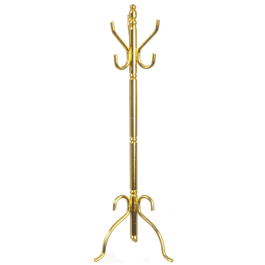 Dollhouse Miniature Brass Coat Rack/Hall Tree
