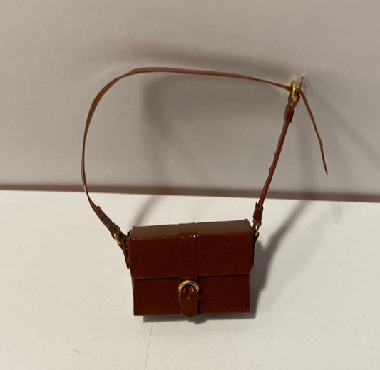 Dollhouse Miniature Lady's Handbag, Brown, by Heidi Ott