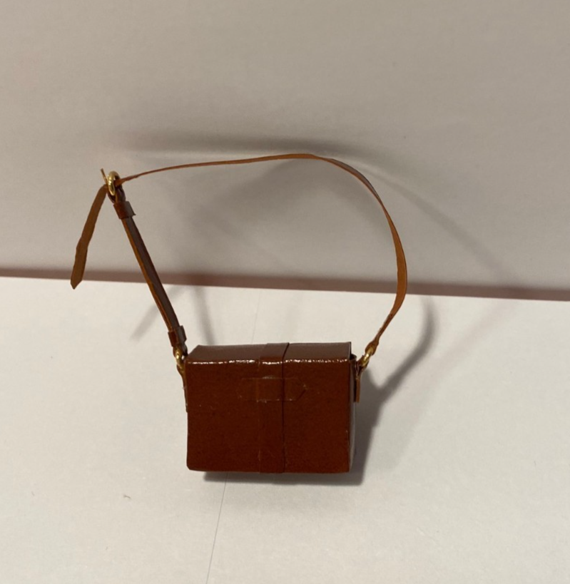 Dollhouse Miniature Lady's Handbag, Brown, by Heidi Ott