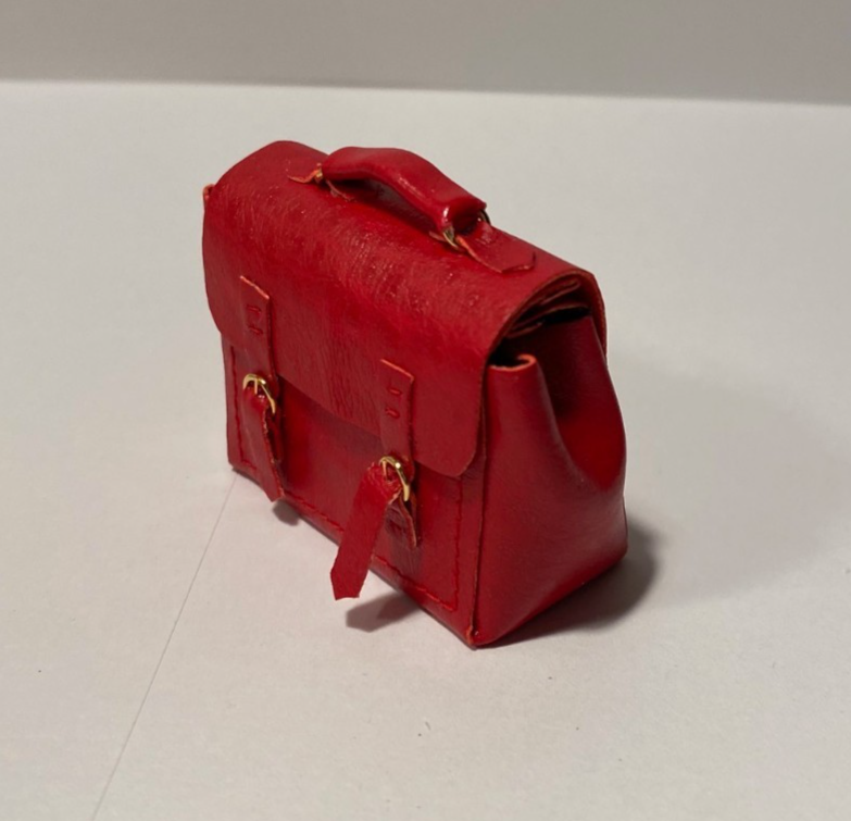 Heidi Ott Dollhouse Miniature Red Leather Satchel