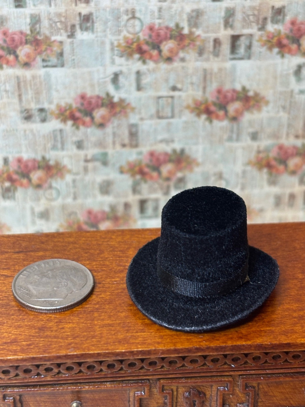 Heidi Ott Dollhouse Miniature Men's Black Top Hat