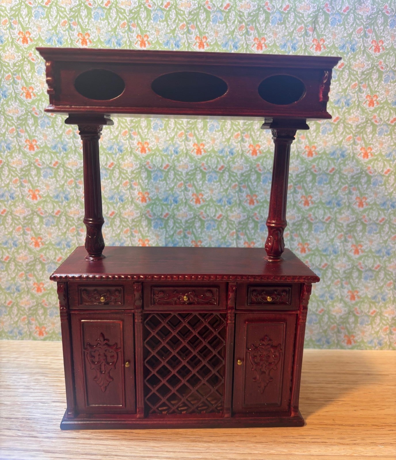 Miniature Dollhouse Mahogany Kitchen Island by Hansson