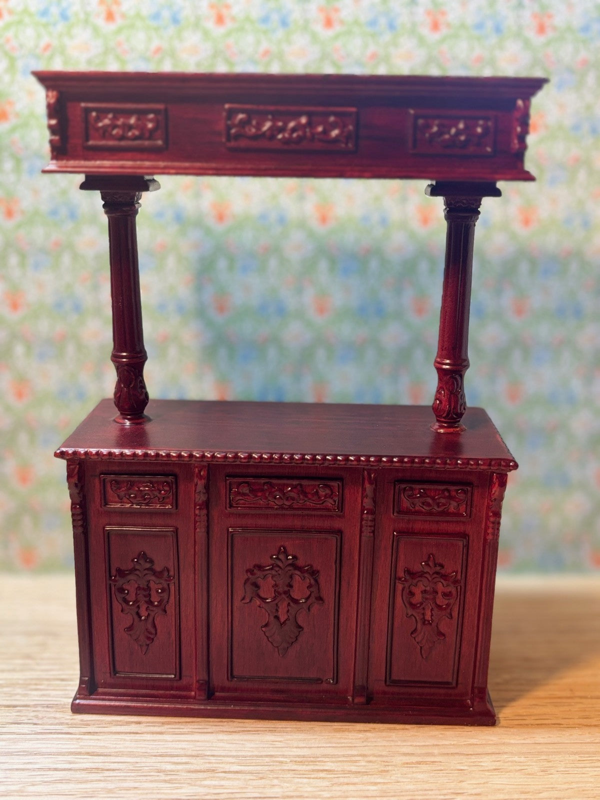Miniature Dollhouse Mahogany Kitchen Island by Hansson