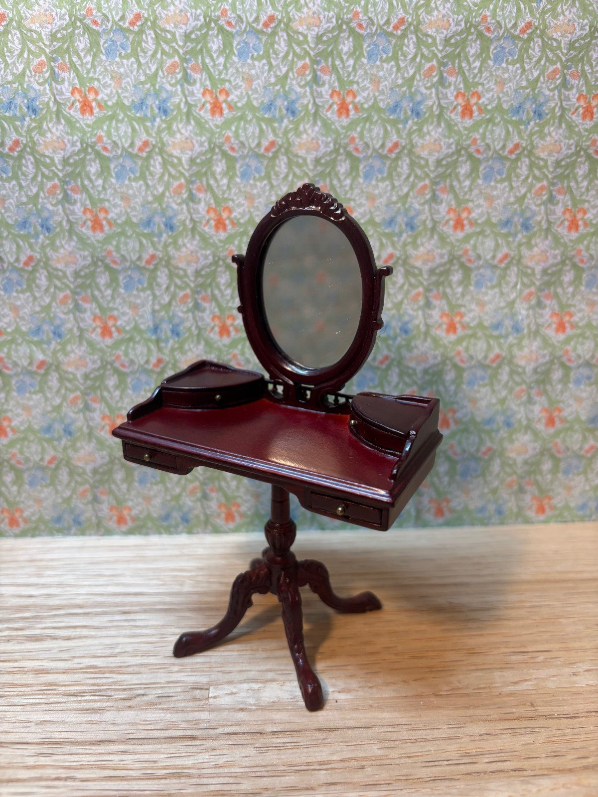 Dollhouse Miniature Mahogany Vanity by Bespaq
