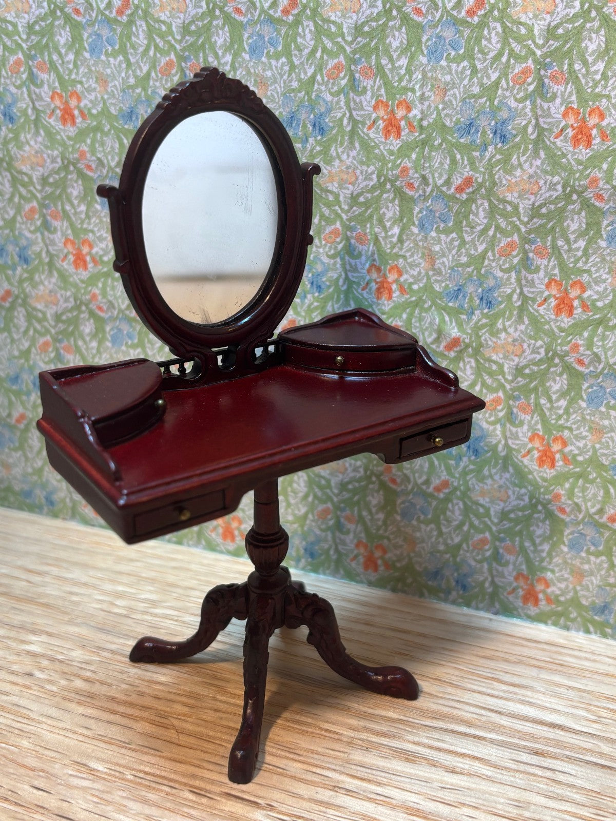 Dollhouse Miniature Mahogany Vanity by Bespaq
