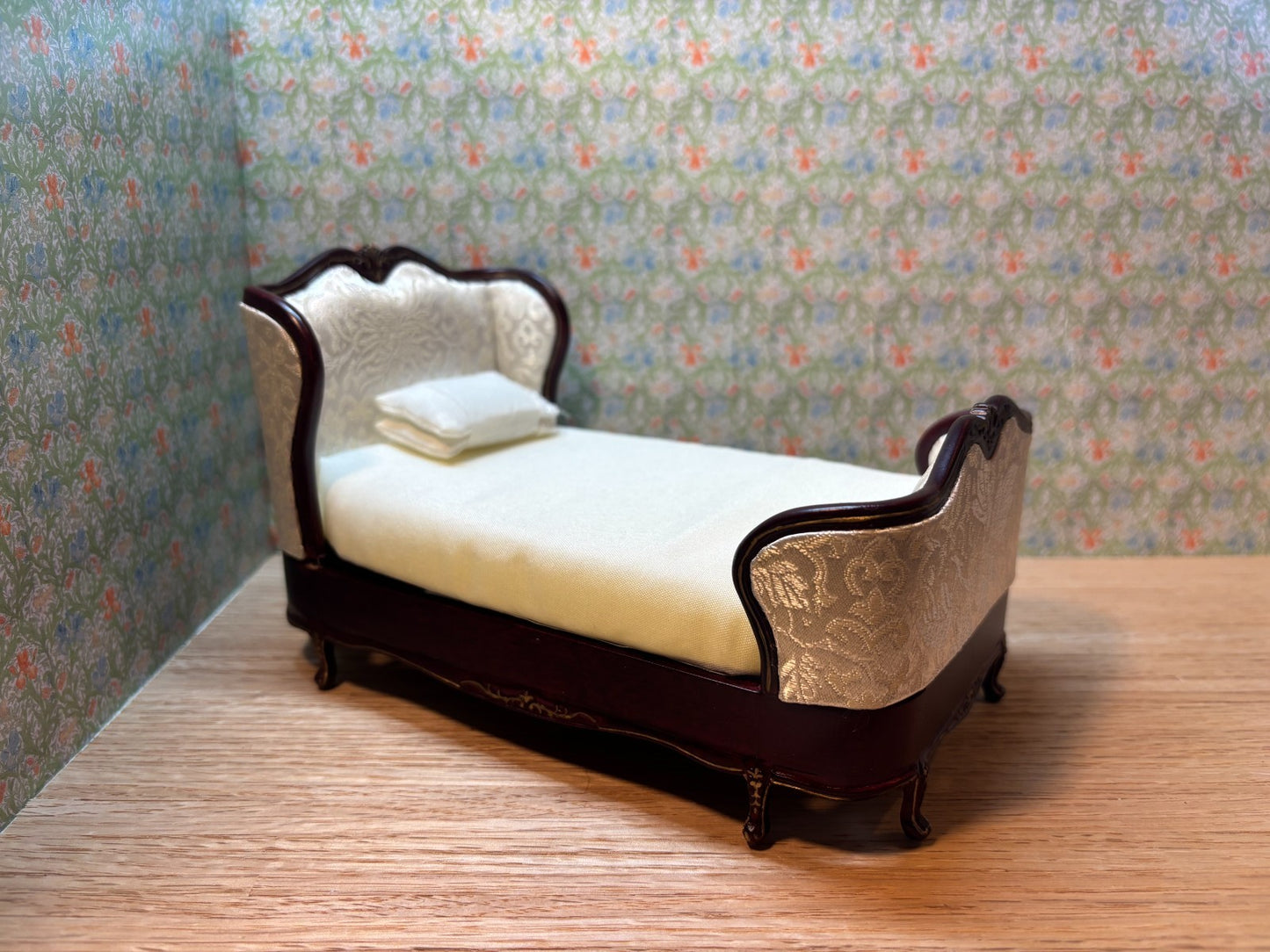 Dollhouse Miniature 7 Piece Walnut Belter Bedroom Set Set by Hansson