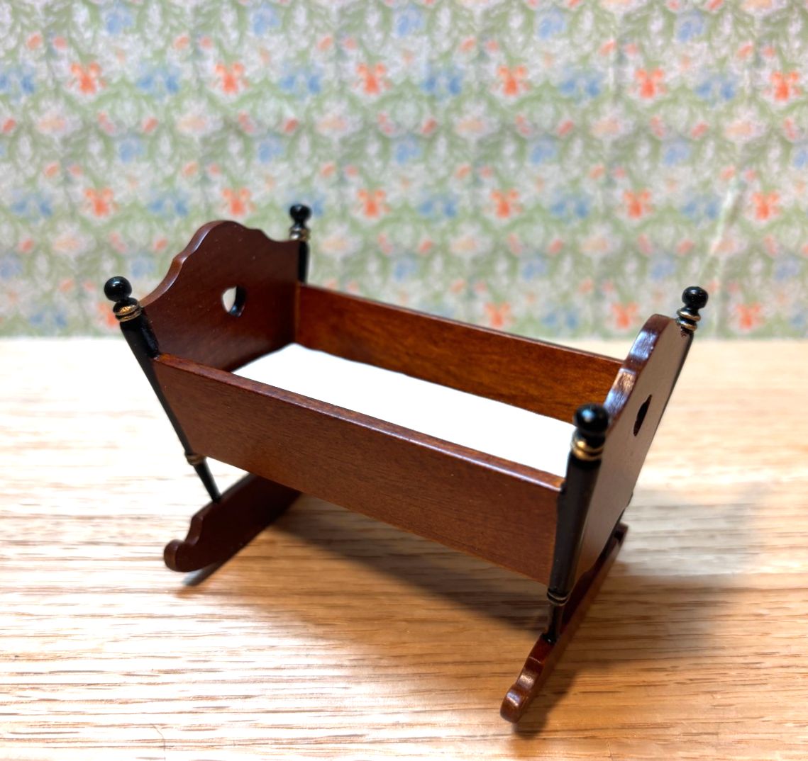 Dollhouse Miniature 6 Piece Walnut Nursery Set by Hansson