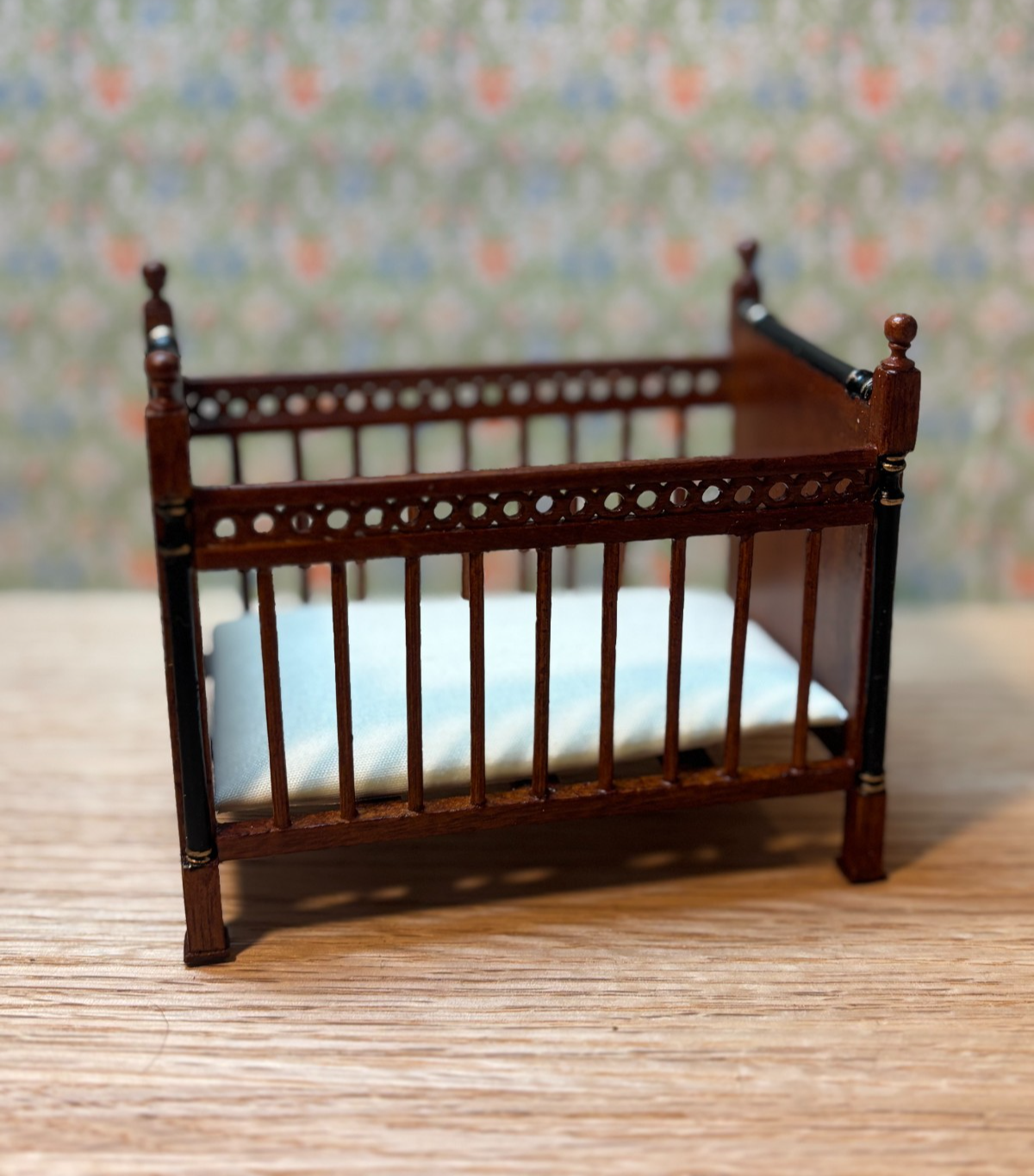 Dollhouse Miniature 6 Piece Walnut Nursery Set by Hansson