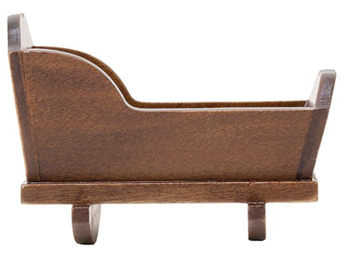 Dollhouse Miniature Walnut Rocking Cradle