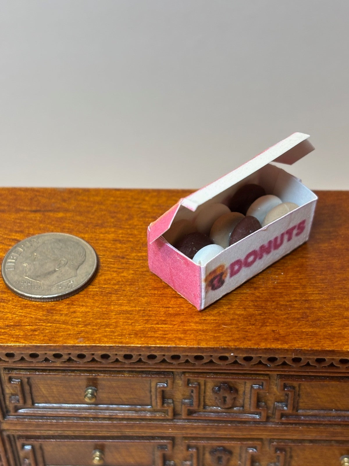 Dollhouse Miniature Box of Donuts Handcrafted