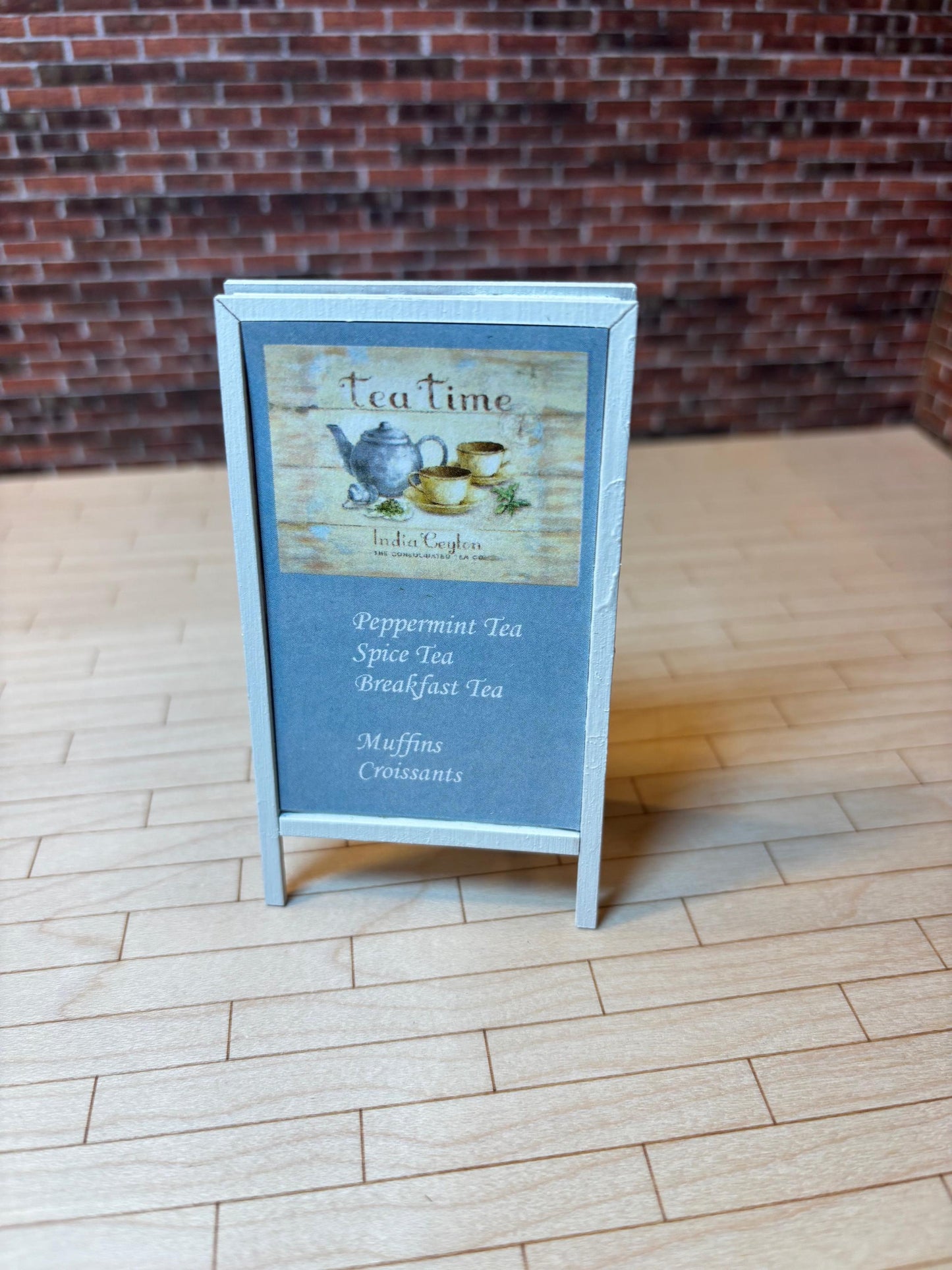 Dollhouse Miniature 2-Sided Sidewalk Sign Handcrafted