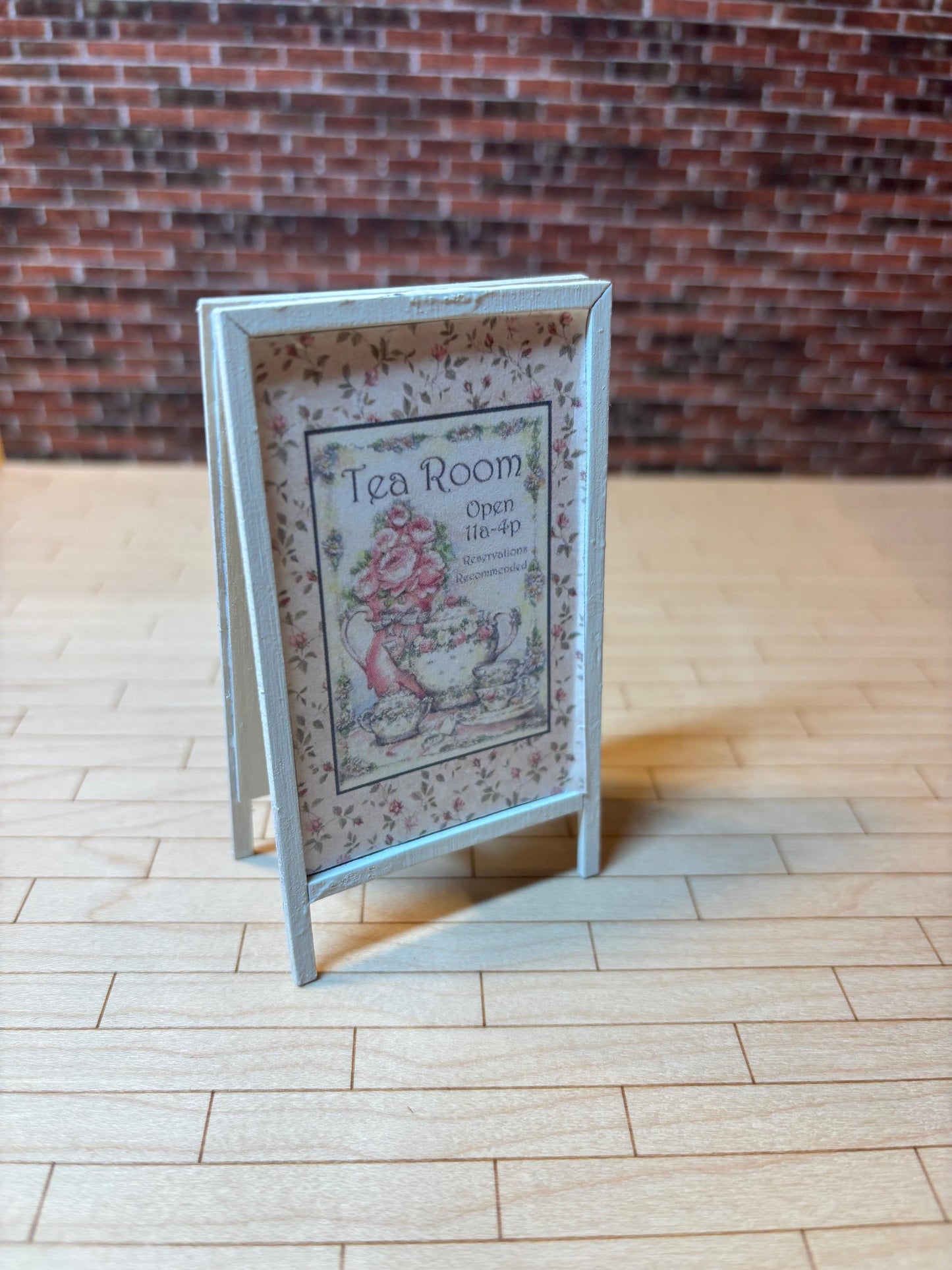 Dollhouse Miniature 2-Sided Sidewalk Sign Handcrafted
