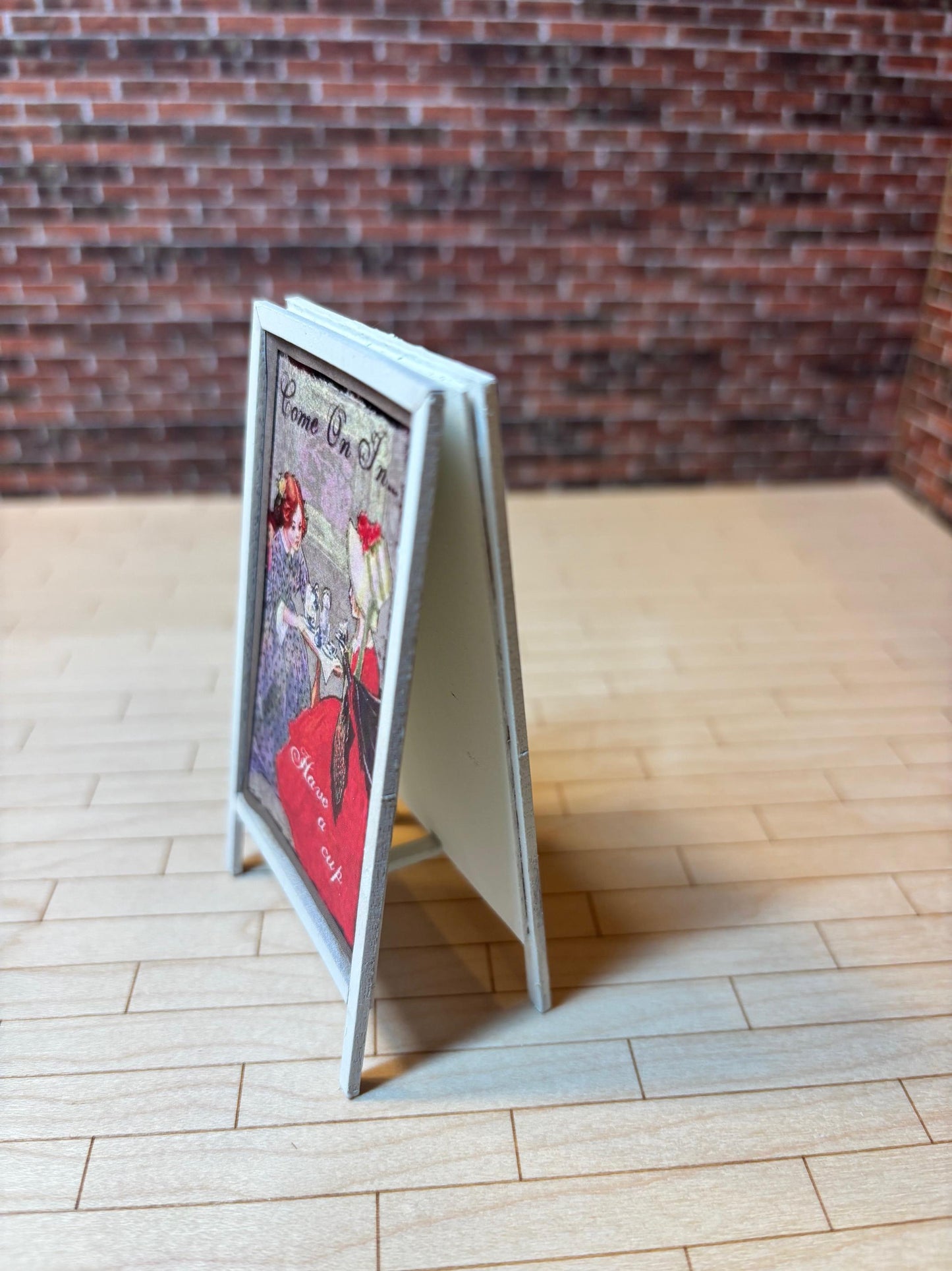 Dollhouse Miniature 2-Sided Sidewalk Sign Handcrafted