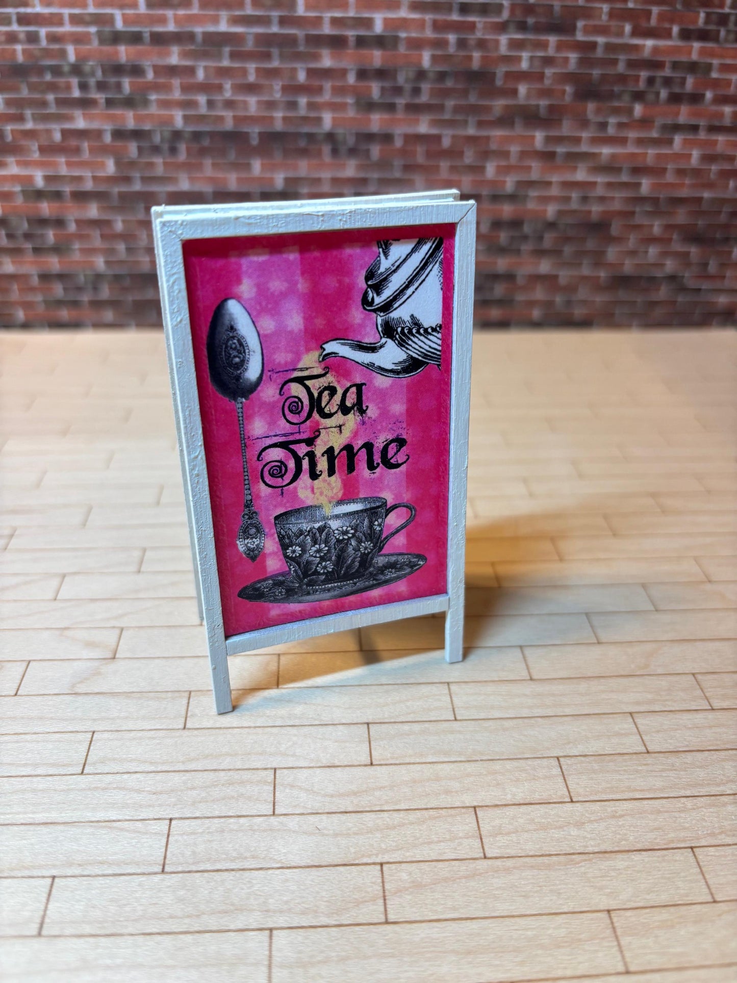 Dollhouse Miniature 2-Sided Sidewalk Sign Handcrafted