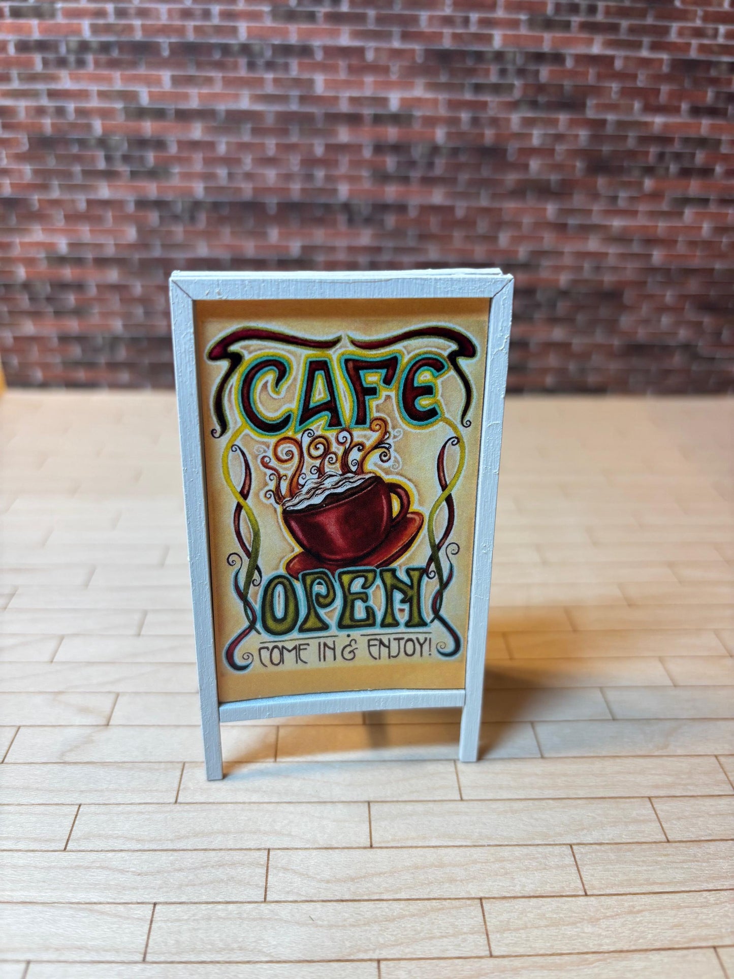 Dollhouse Miniature 2-Sided Sidewalk Sign Handcrafted