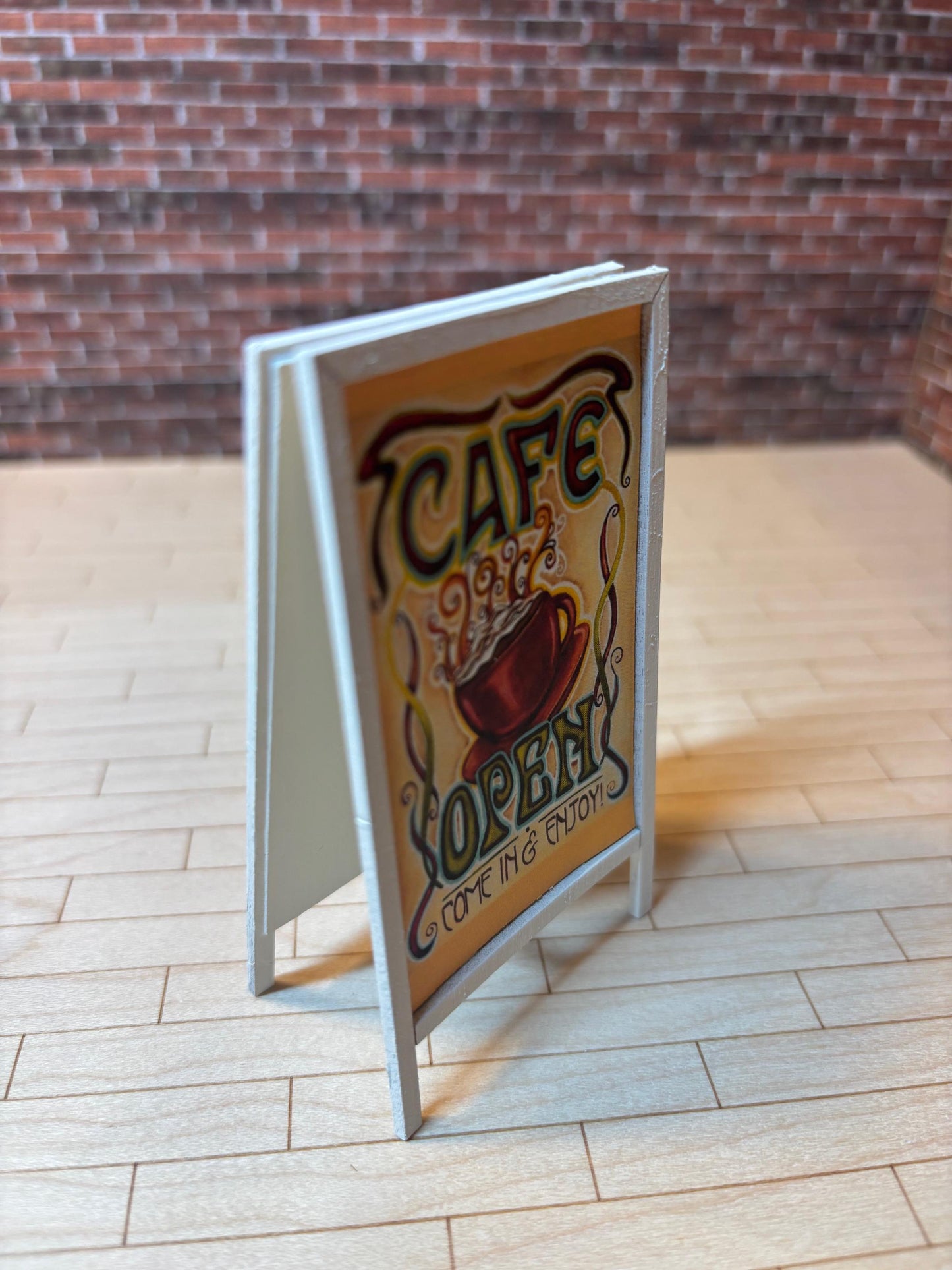 Dollhouse Miniature 2-Sided Sidewalk Sign Handcrafted