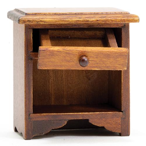 Dollhouse Miniature Night Stand in Walnut