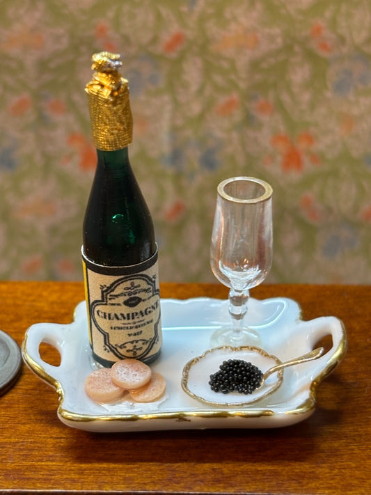 Dollhouse Miniature Caviar and Champagne by Taylor Jade