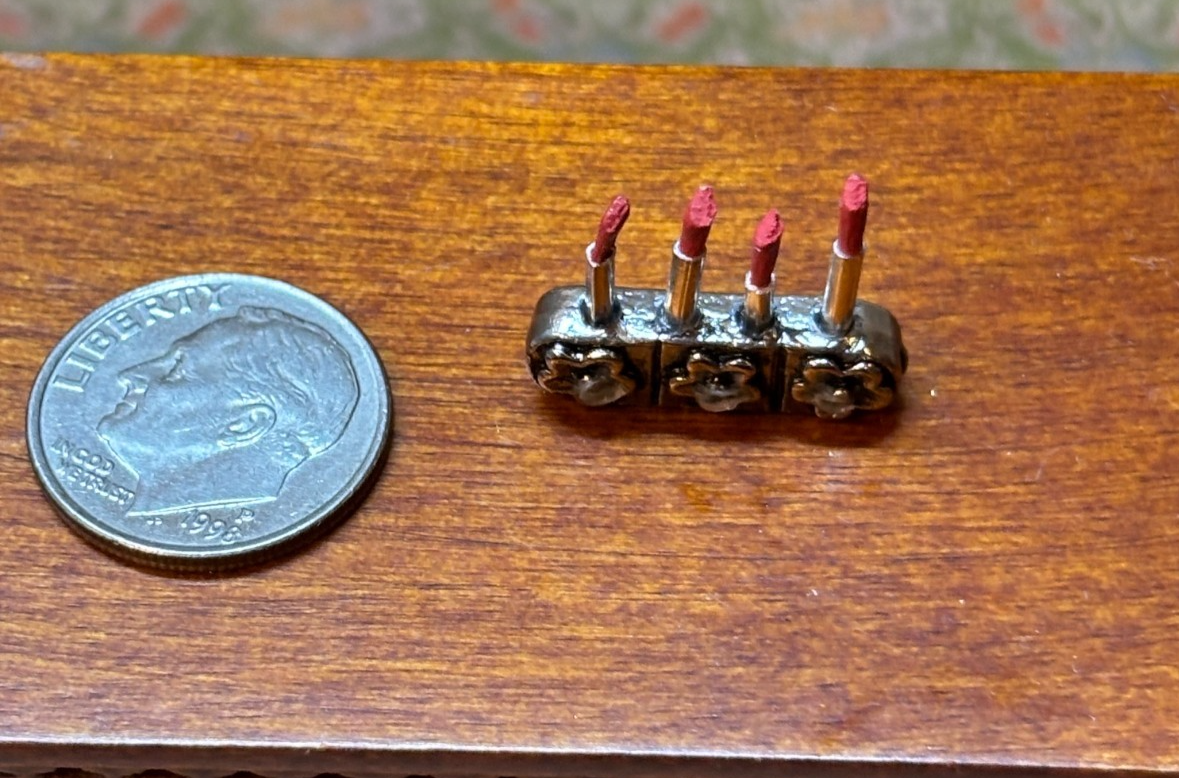 Dollhouse Miniature Lipstick Holder with Lipsticks Handcrafted by Taylor Jade