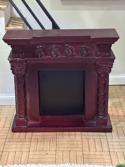 Dollhouse Miniature Mahogany Fireplace by Hansson