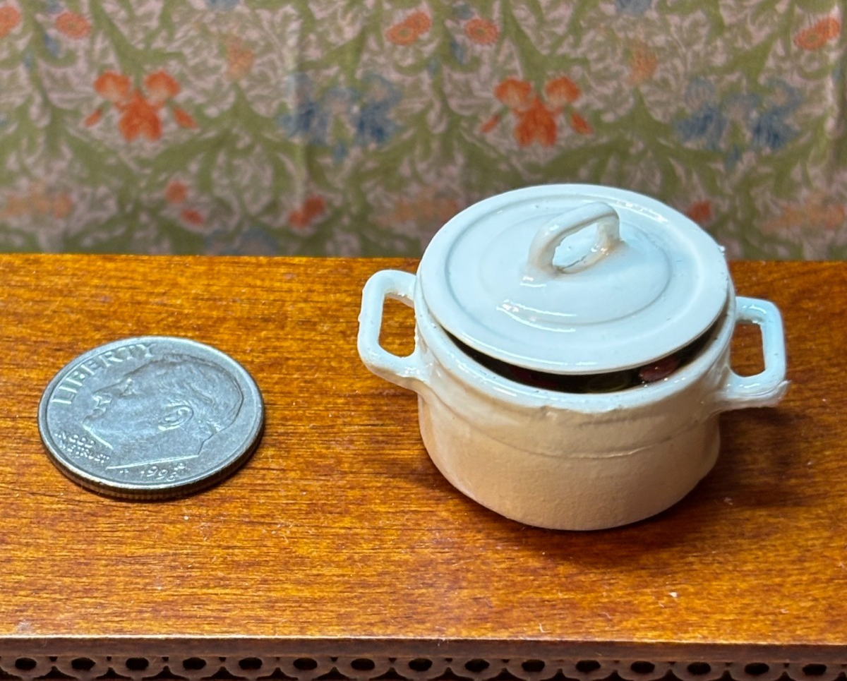 Dollhouse Miniature Pot with Crawfish Boiling Handcrafted