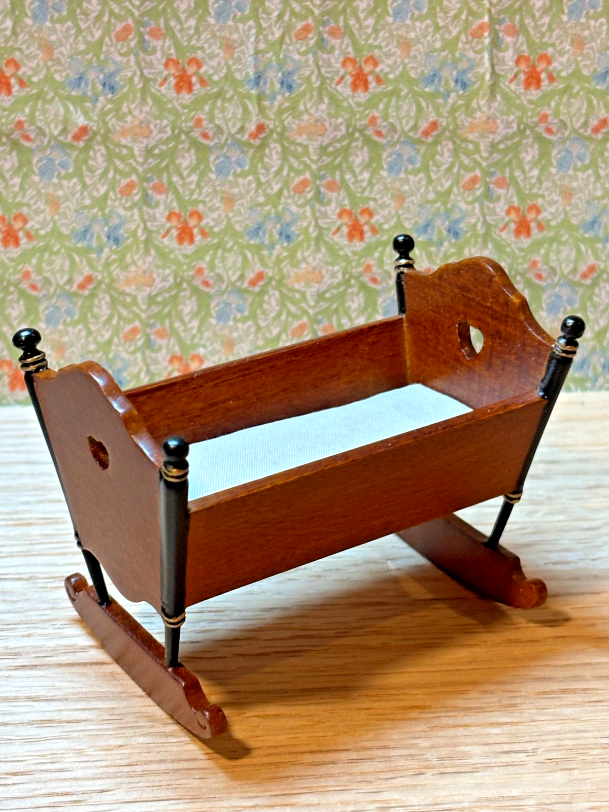 Dollhouse Miniature Walnut Cradle by Hansson