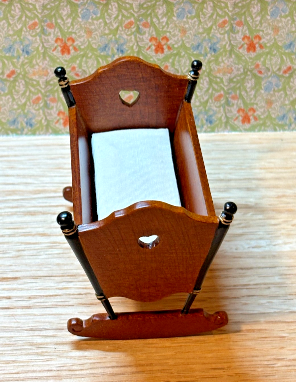Dollhouse Miniature Walnut Cradle by Hansson