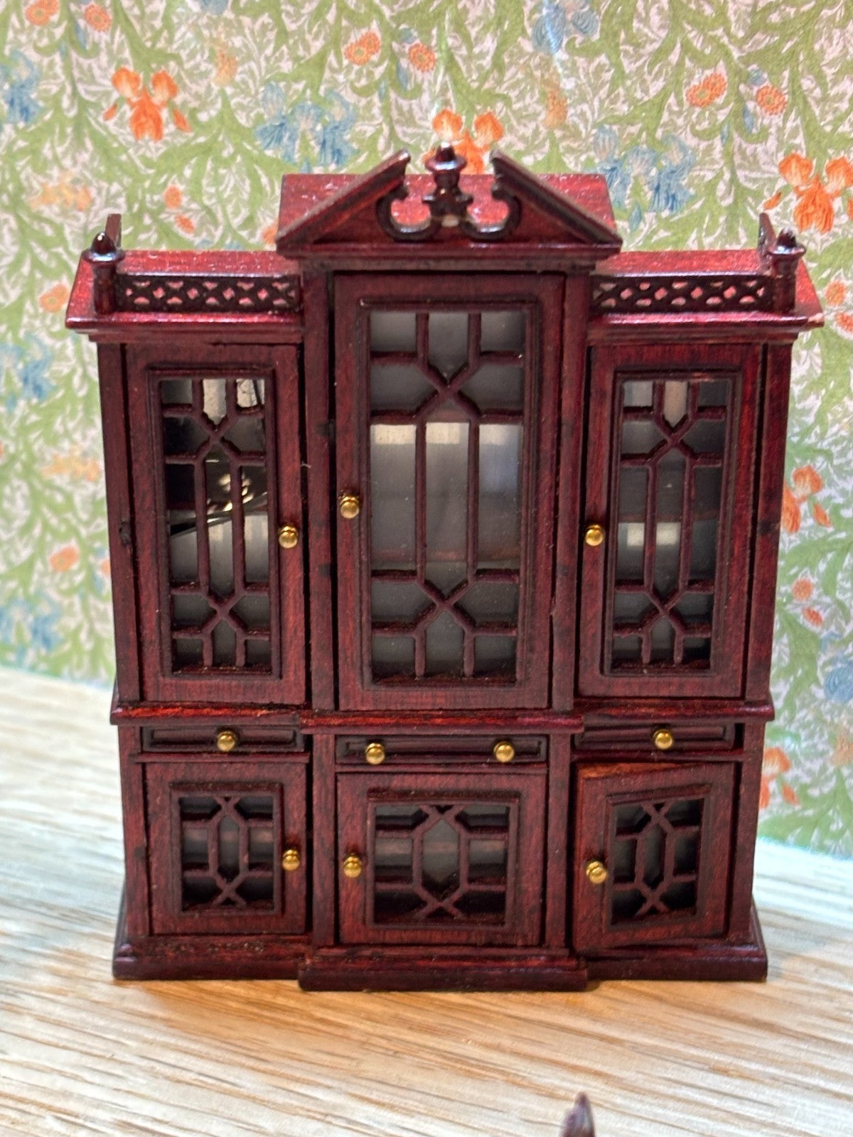 Dollhouse Miniature Mahogany 5-Piece Dining Set by Hansson 1/24 Scale