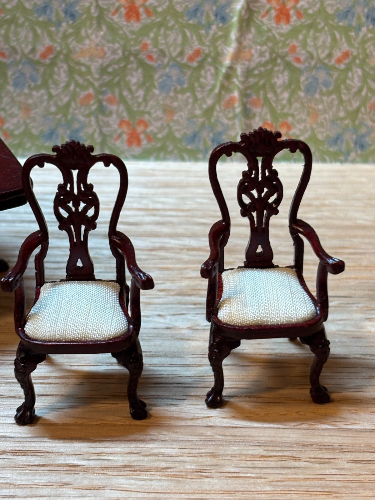 Dollhouse Miniature Mahogany 5-Piece Dining Set by Hansson 1/24 Scale