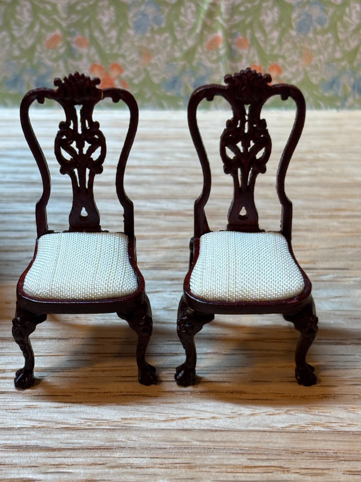 Dollhouse Miniature Mahogany 5-Piece Dining Set by Hansson 1/24 Scale