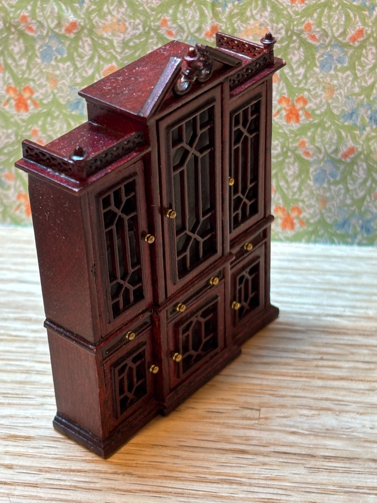 Dollhouse Miniature Mahogany 5-Piece Dining Set by Hansson 1/24 Scale