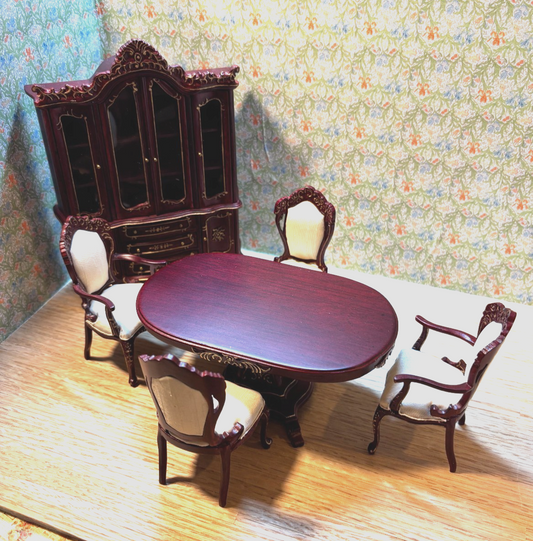 Dollhouse Miniature 6-Piece Mahogany Dining Set by Hansson