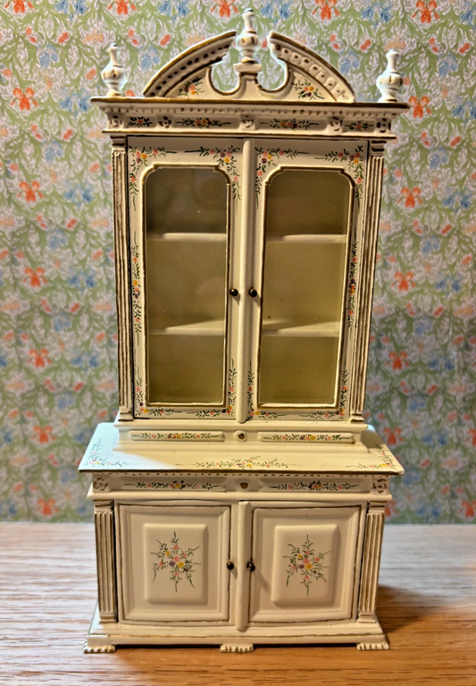 Dollhouse Miniature China Cabinet with Oriental Design by Hansson