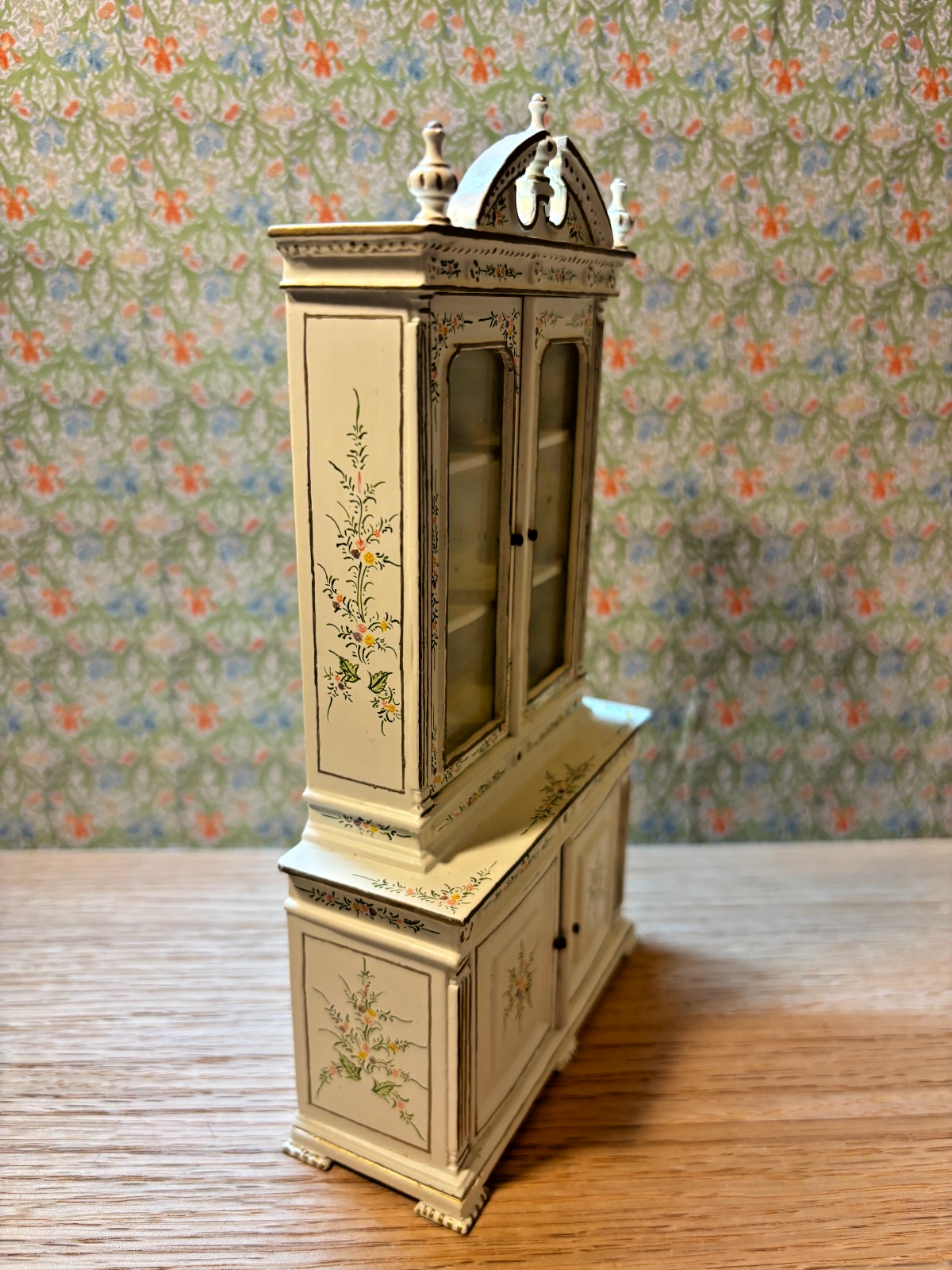Dollhouse Miniature China Cabinet with Oriental Design by Hansson