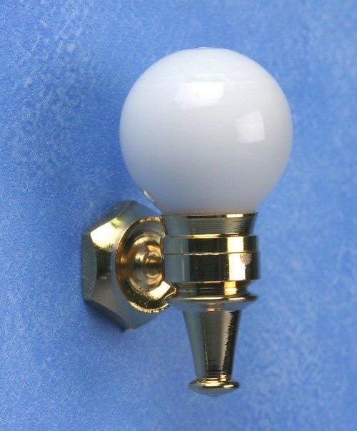 Miniature Dollhouse Wall Sconce with White Globe 12 Volt