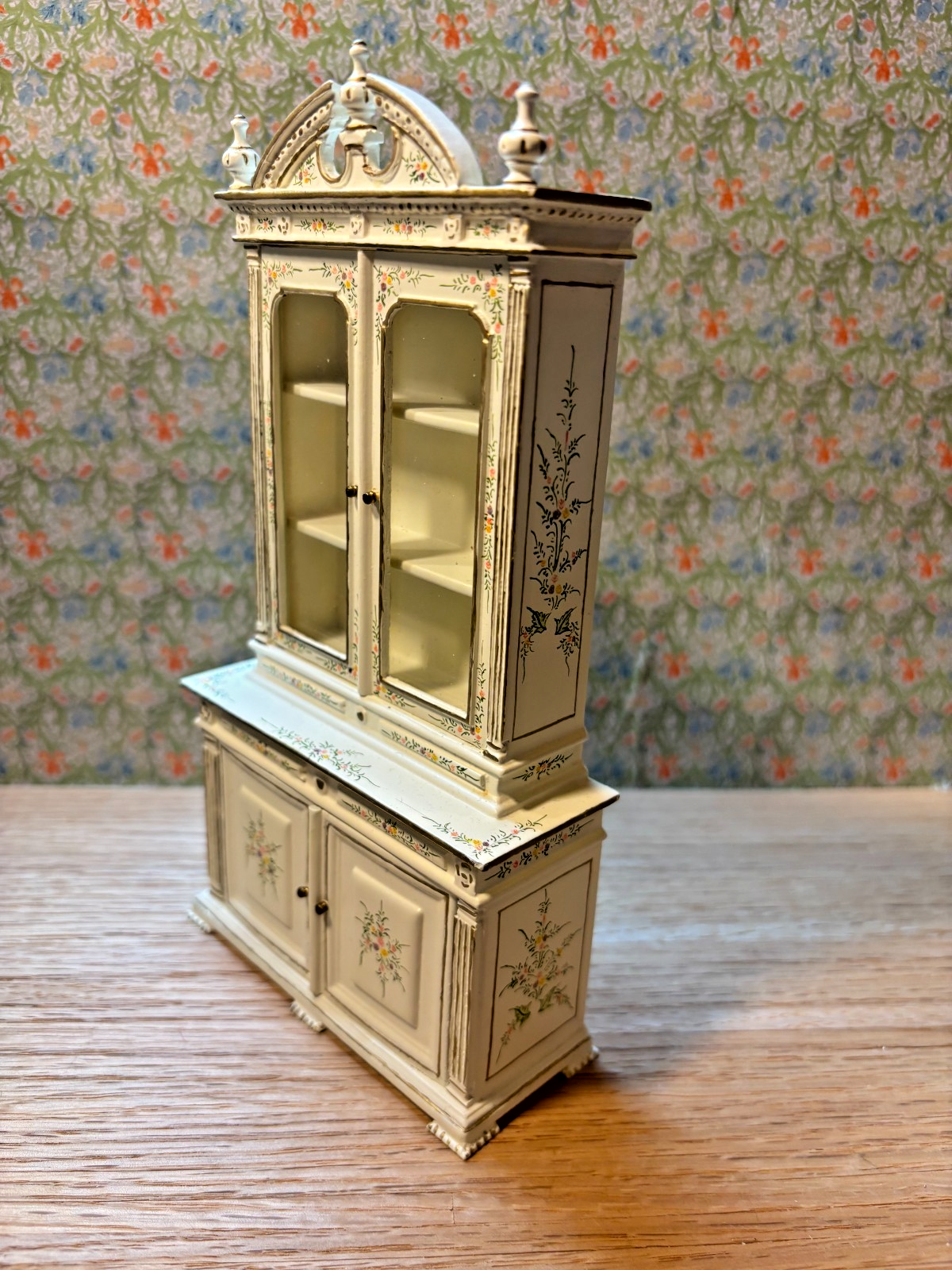 Dollhouse Miniature China Cabinet with Oriental Design by Hansson