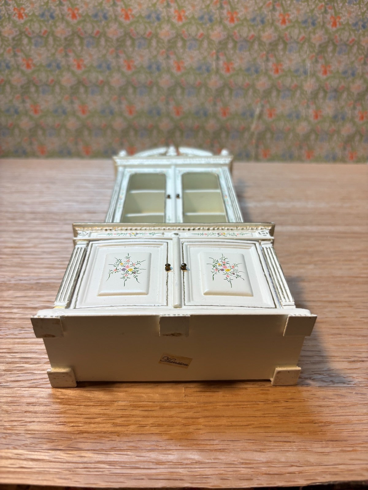 Dollhouse Miniature China Cabinet with Oriental Design by Hansson
