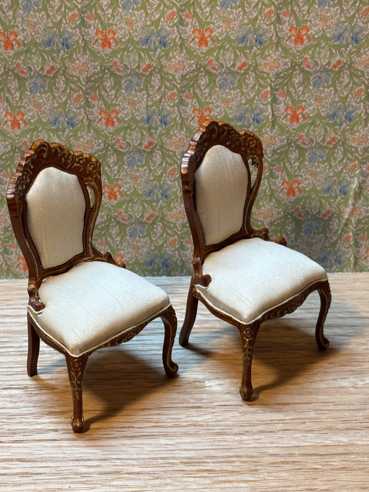 Dollhouse Miniature 6-Piece Walnut Dining Set with Hutch by Hansson