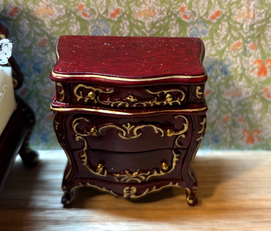 Dollhouse Miniature 6 Piece Mahogany Bedroom Set Set by Hansson
