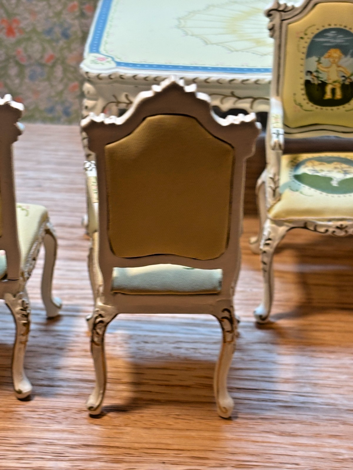 Dollhouse Miniature 7-Piece DIning Set with Cupid Design by Hansson