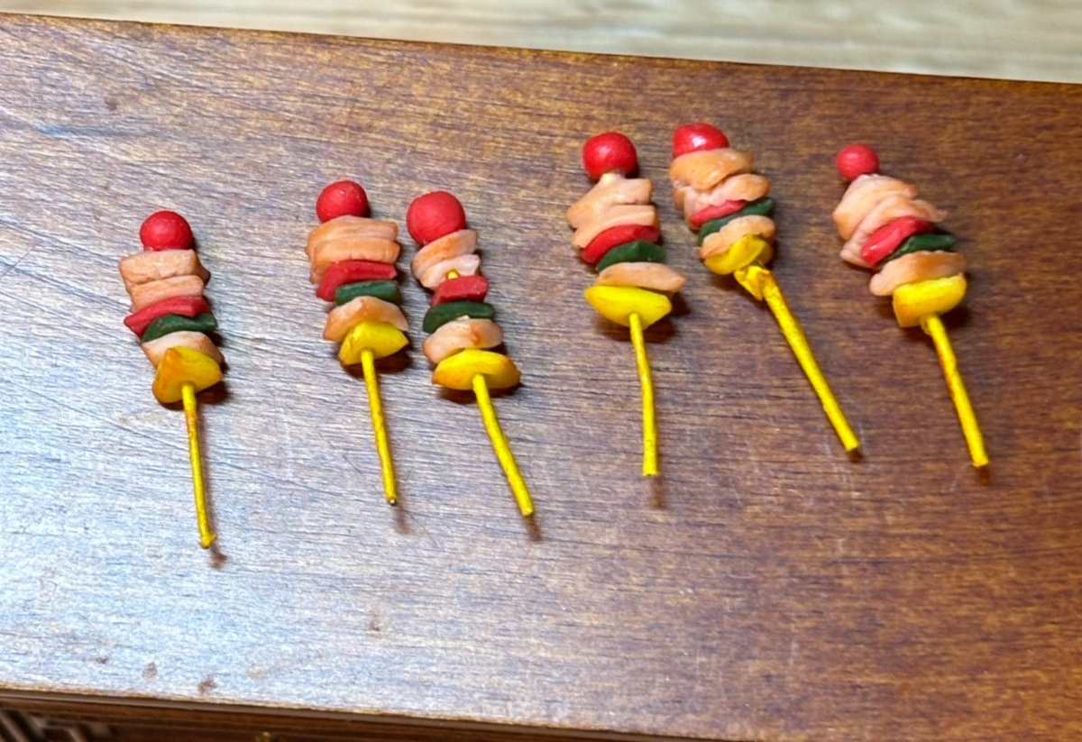 Dollhouse Miniature Set of 6 Kabobs