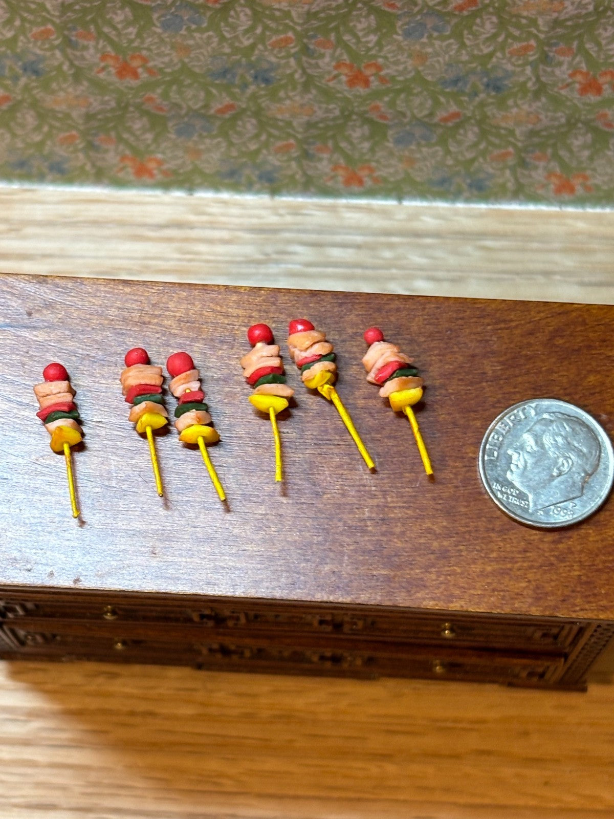 Dollhouse Miniature Set of 6 Kabobs