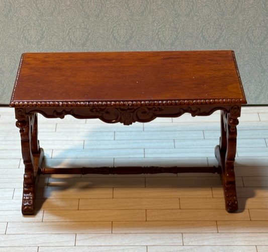 Dollhouse Miniature Walnut Desk/Table by Hansson