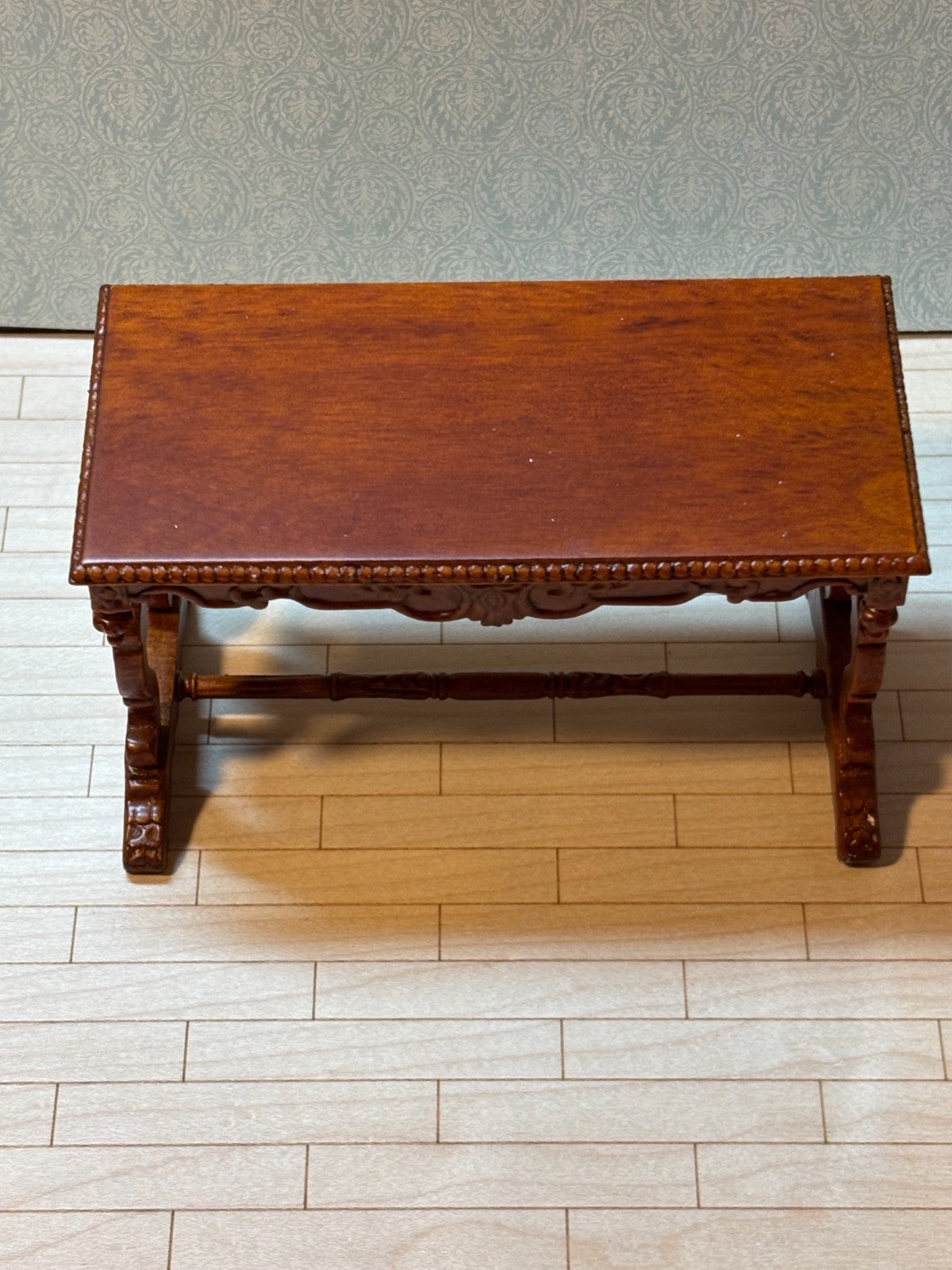 Dollhouse Miniature Walnut Desk/Table by Hansson