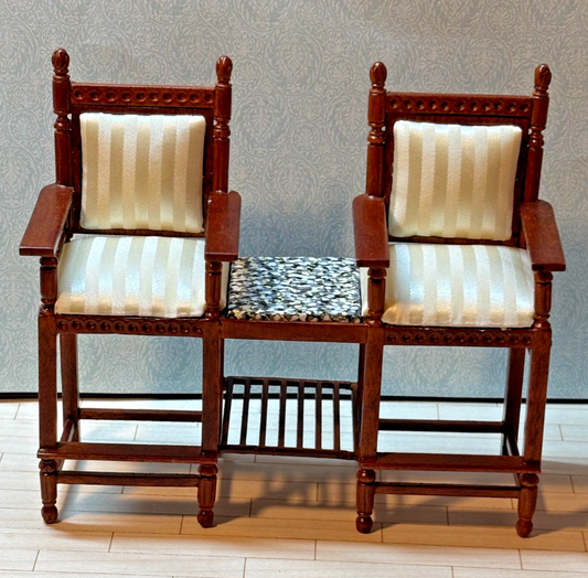 Dollhouse Miniature Walnut Double Chair by Hansson
