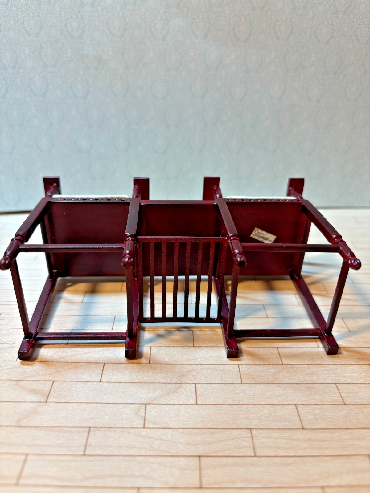 Dollhouse Miniature Mahogany Double Chair by Hansson