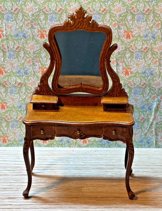 Dollhouse Miniature Walnut Vanity by Hansson