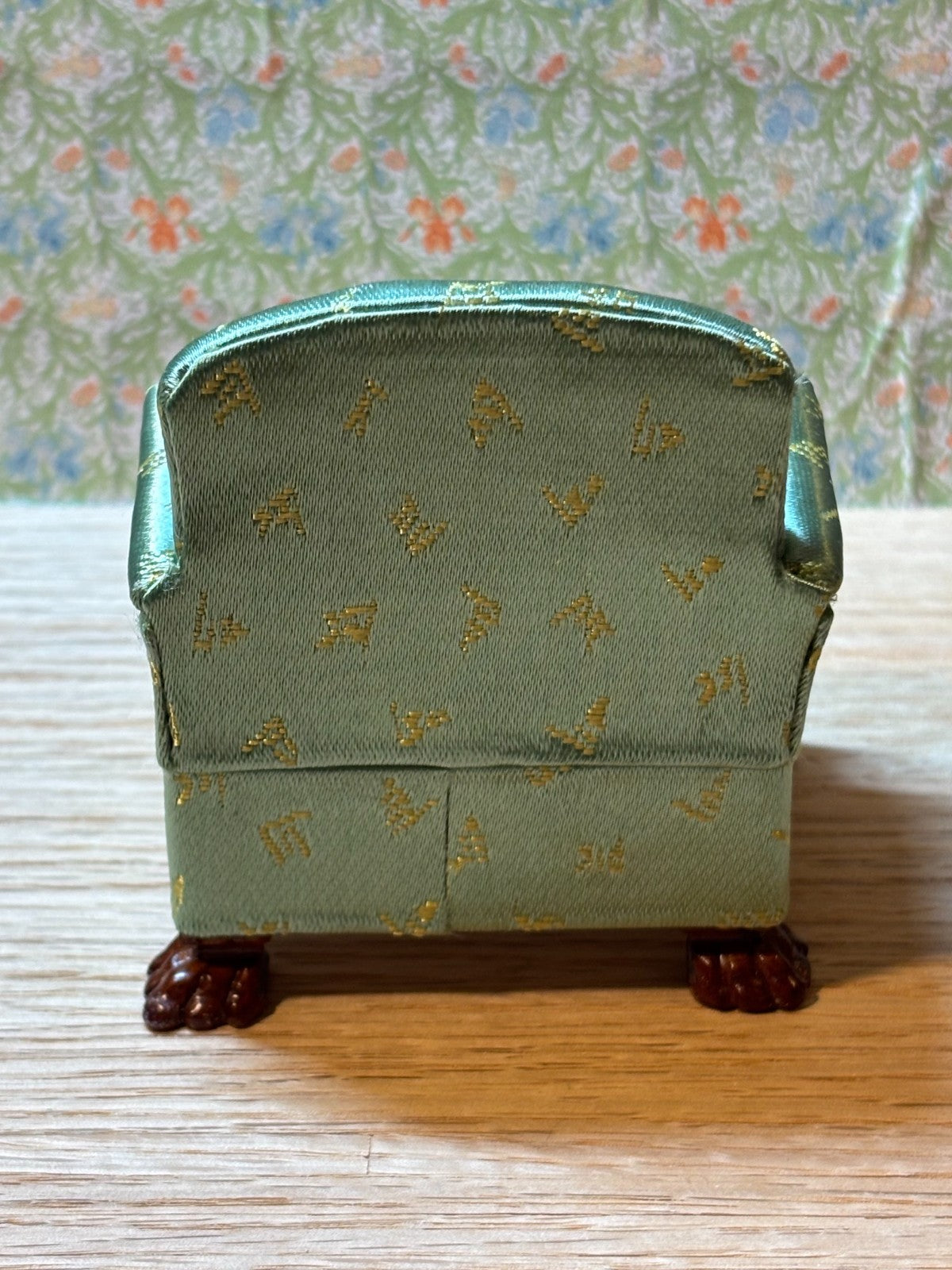 Dollhouse Miniature Green Overstuffed Armchair by Hansson