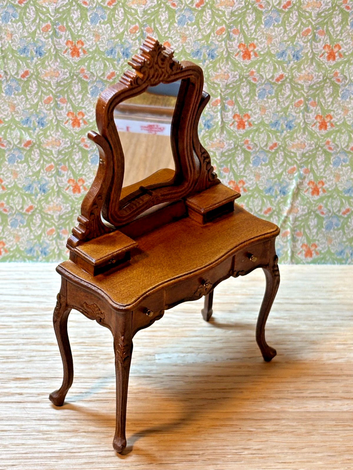 Dollhouse Miniature Walnut Vanity by Hansson